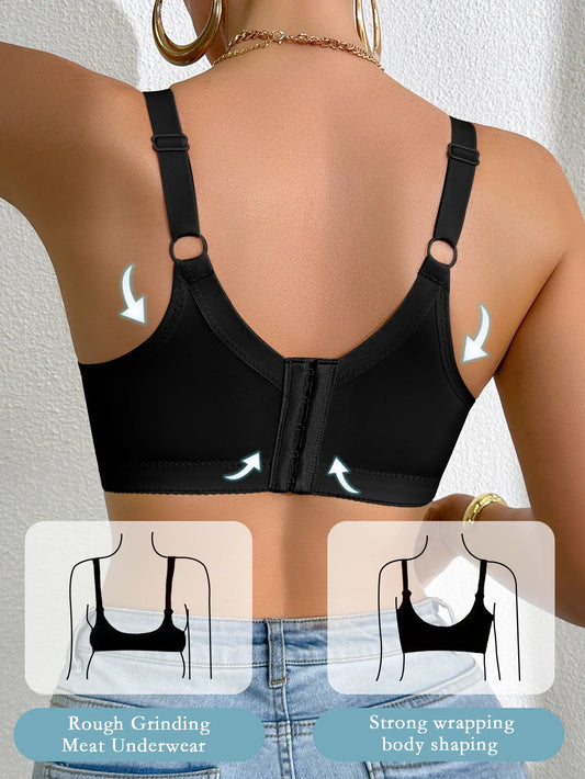 Women's a B C D Cup Lace-Trimmed, Side-Breast-Enhancing, Skin-Fitting Shaping Bra with Underwire, Minimizer Sports Breathable and Comfortable Bra